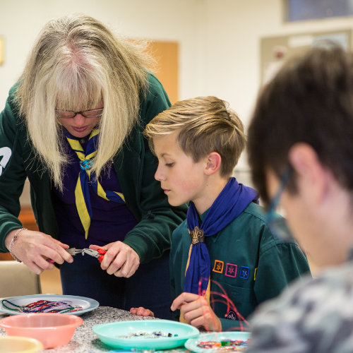 Scouts pitching a tent