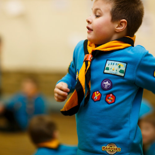 Scouts pitching a tent